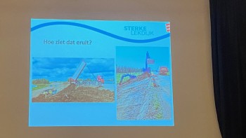 voorbeeld hoe het werk wordt gedaan aan de sterke lekdijk